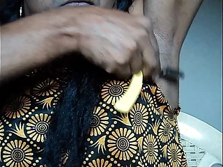 Indian skirt shaving armpits hair by straight razor..AVI